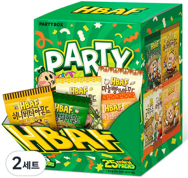 바프 미니 파티박스 그린 5종 x 5p 세트, 500g, 2세트