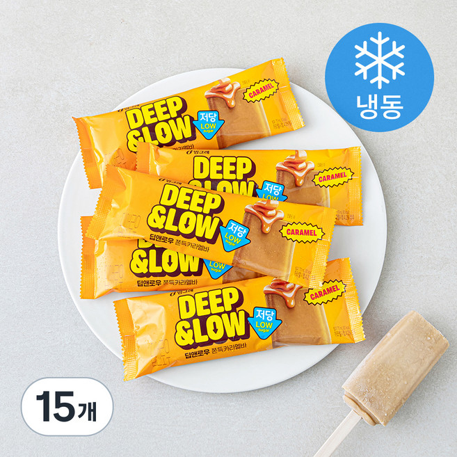 딥앤로우 저당 쫀득 카라멜바, 15개, 1개입, 70ml