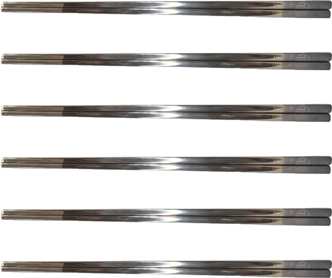 中式餐具 316不鏽鋼 筷子, 曜石黑, 3雙筷子, 6雙