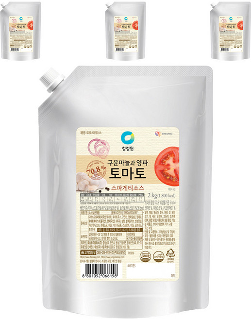 청정원 토마토 스파게티소스, 2kg, 4개
