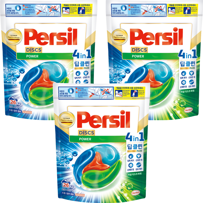 Persil 寶瀅 韓國原裝進口 全效能四合一強力洗衣膠囊, 26顆, 3袋