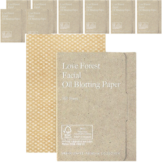 어반리브즈 러브포레스트 프리미엄 기름종이, 100개입, 9개