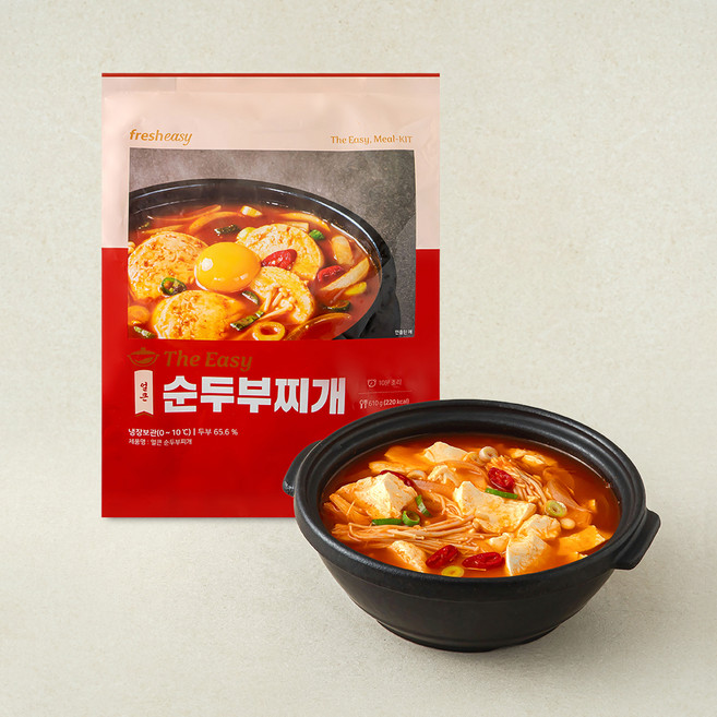 프레시지 The Easy 얼큰 순두부찌개 밀키트, 610g, 1개