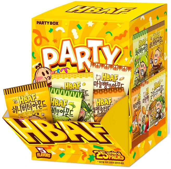 바프 미니 파티박스 옐로우 5종, 500g, 1개 - 쿠팡
