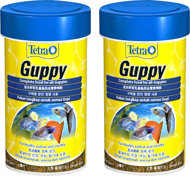 Tetra 德彩 guppy 新孔雀魚薄片飼料, 100ml, 2罐