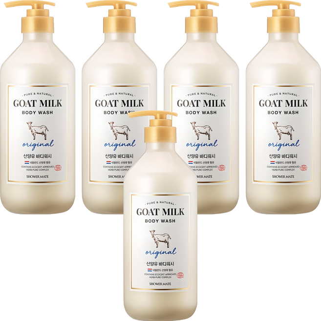 샤워메이트 산양유 바디워시 오리지널, 800ml, 5개