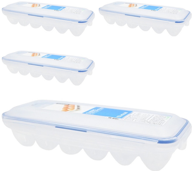 LocknLock 樂扣樂扣 PP保鮮12格蛋盒 HPL954, 容器 + 蓋子, 4個