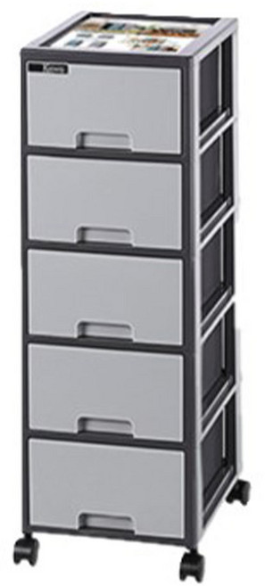 KEYWAY 聯府 維基A4深型櫃 附輪 DA850-2 5層, 灰色, 1個