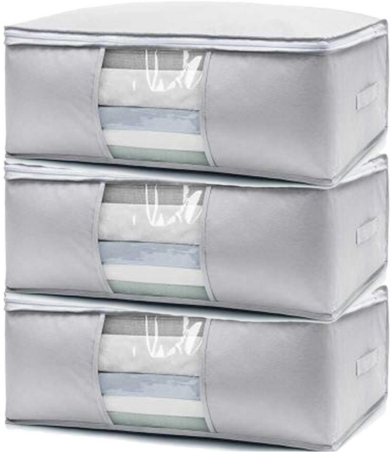 메오 대용량 의류 이불 수납가방, 그레이, 3개