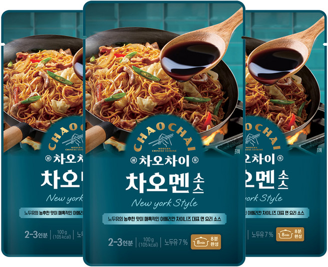 차오차이 차오멘 소스, 100g, 3개