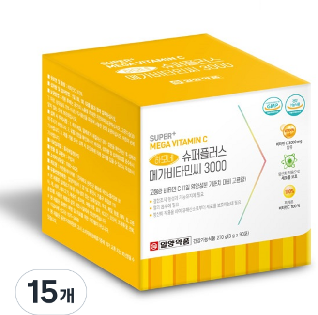 일양약품 슈퍼플러스 고용량 메가 비타민C 3000 90p, 3g, 15개