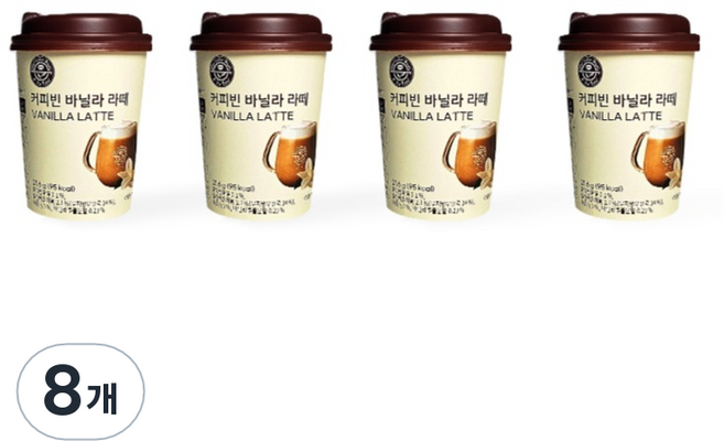 커피빈 바닐라 라떼 원컵 커피믹스, 21.6g, 1개입, 8개