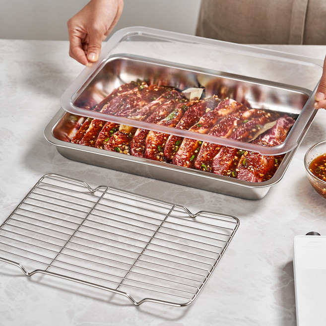 바겐슈타이거스텐 사각트레이세트 PC커버 No.02, 트레이 + 스텐 밧드 + 스텐 랙, 1세트