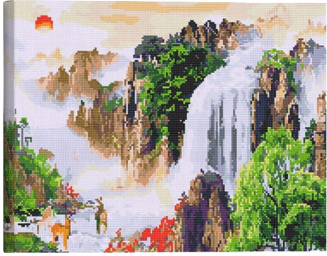 아트조이 DIY 보석 십자수 캔버스형 50 x 40 cm, 운수대통산수화, 1세트