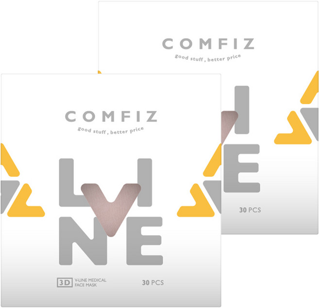 Comfiz 康菲 成人立體V型醫療口罩, 黛妃紫, 2套, 30片