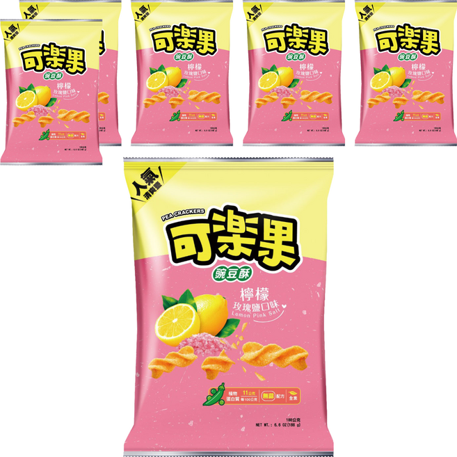 可樂果 豌豆酥 檸檬玫瑰鹽口味, 188g, 6包