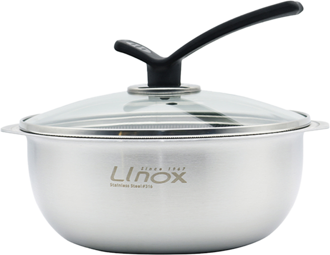 LInox 廚之坊 316七層複合金小火鍋, 1個, 銀色 + 黑色, 20cm