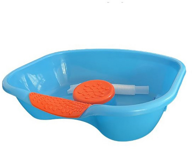 디어모모 노인 환자용 임산부 머리감기 샴푸 대야 세발기, 하늘색, 1개