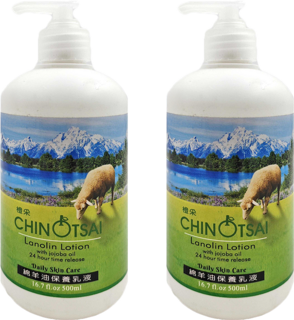 CHIN TSAI 橙采 綿羊油保養乳液, 500ml, 2瓶