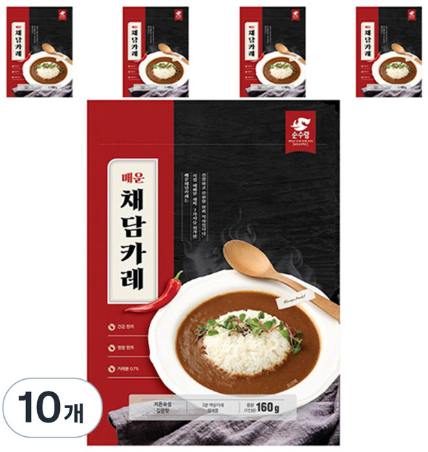순수람 매운 채담카레, 160g, 10개