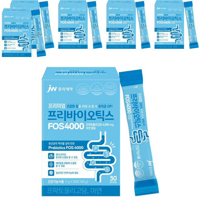 JW중외제약 프리미엄 프리바이오틱스 FOS 4000, 150g, 6개