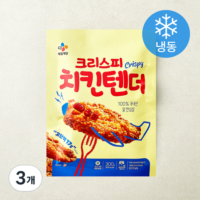 씨제이 크리스피 치킨텐더 (냉동), 300g, 3개