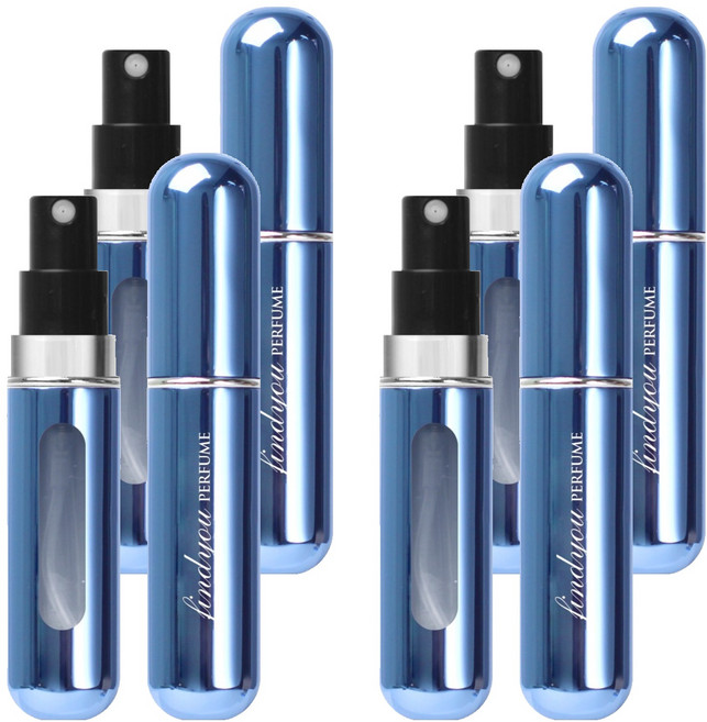 파인듀 향수 공병 5ml, 블루 유광, 4개