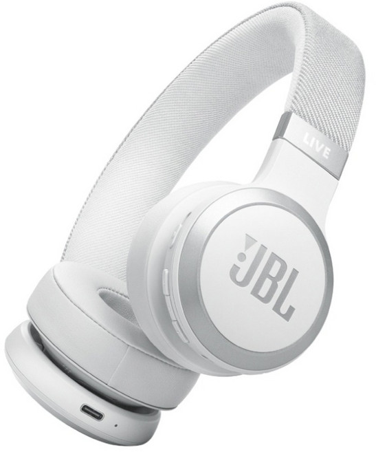 JBL 耳罩式藍牙降噪無線耳機, 白色, LIVE670NC