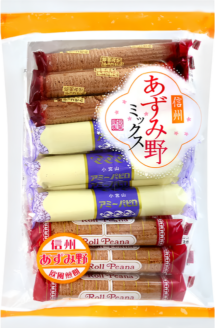 小宮山製菓 歐風三色蛋捲, 144g, 1袋