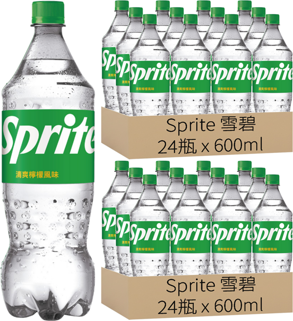 Sprite 雪碧 清爽檸檬風味, 600ml, 48瓶