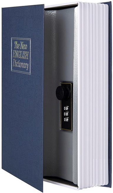 書本保險箱 鑰匙款 L(26.5 x 20 x 6.5cm), 藍色