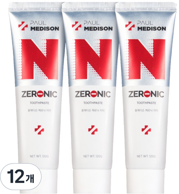 폴메디슨 제로닉 구취케어 치약, 120g, 12개