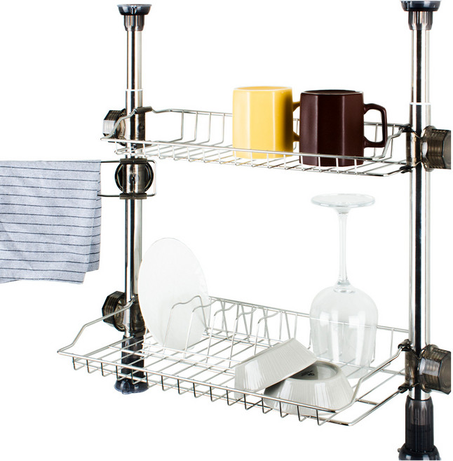 기둥식 슬림 400 싱크선반 대판 + 소판, 2단, 혼합색상, 1개