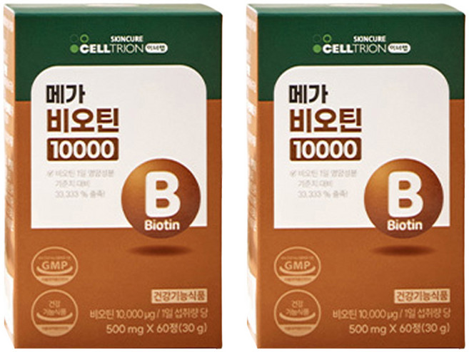 이너랩 메가 비오틴 10000, 60정, 2개