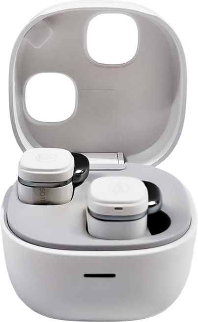 audio-technica 鐵三角 真無線耳機 原廠保固, ATH-SQ1TW2-WH, 白色