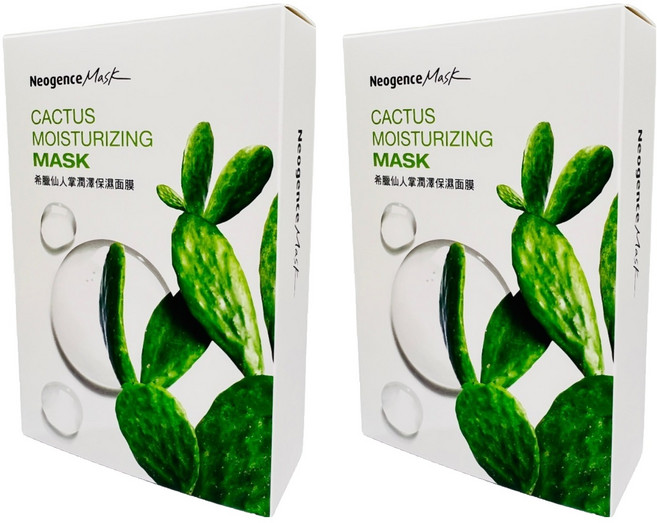 Neogence 霓淨思 希臘仙人掌潤澤保濕面膜, 8片, 2盒