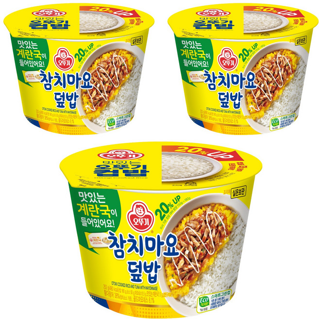 오뚜기 컵밥 참치마요덮밥+계란국, 252g, 3개