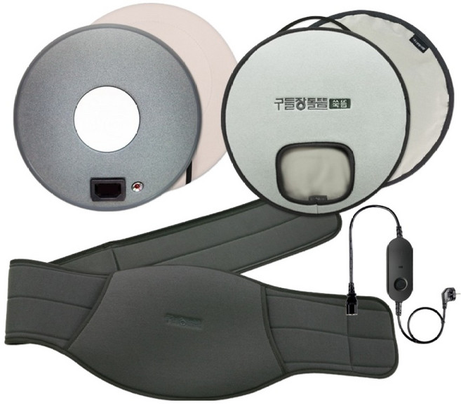 구들장돌뜸 전기찜질기 + 복대 세트, STONE, 혼합색상