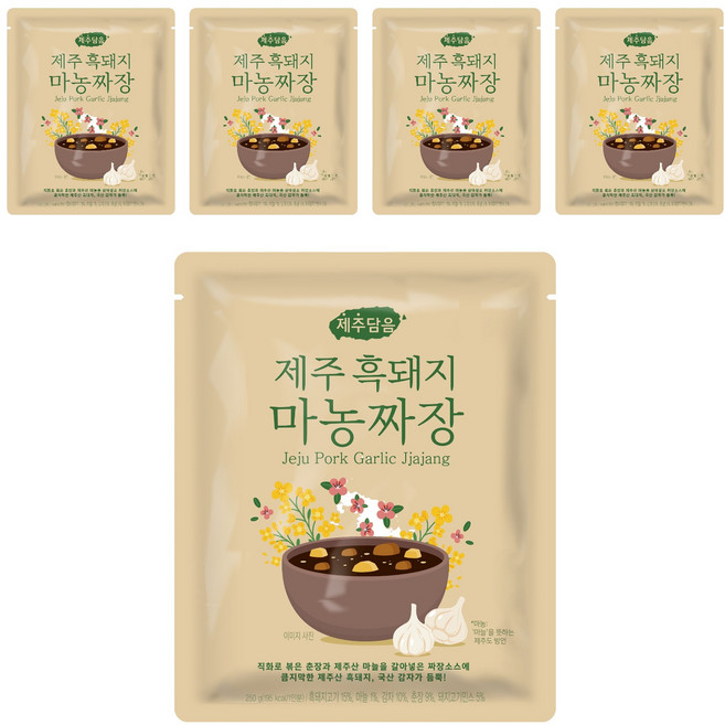 OTOKI 不倒翁 濟州黑豬肉大蒜炸醬調理包, 5包, 250g