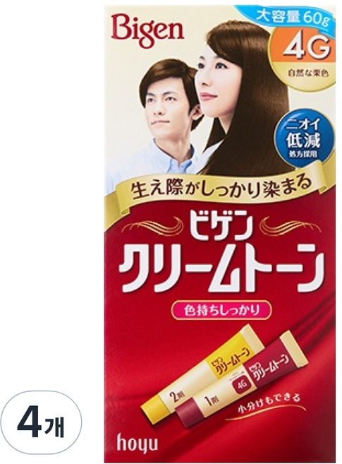 비겐 크림톤 염모제 60g, 4G 자연밤색, 4개