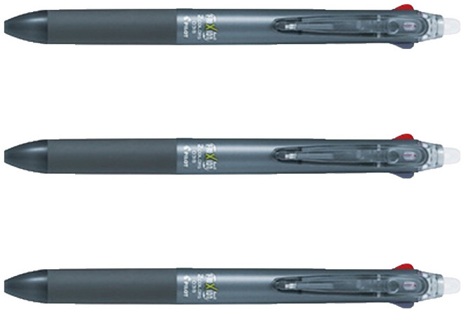 PILOT 百樂 2色按鍵摩擦筆 0.38mm, 灰色, 3支
