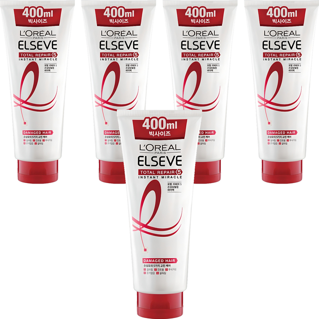 로레알파리 엘세브 토탈 리페어 5 인스턴트 미라클 헤어팩, 400ml, 5개