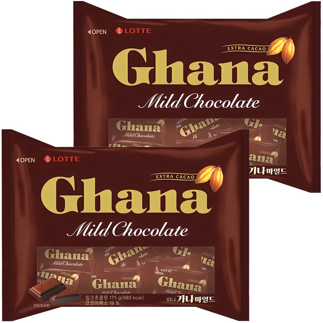 가나 마일드 초콜릿, 175g, 2개