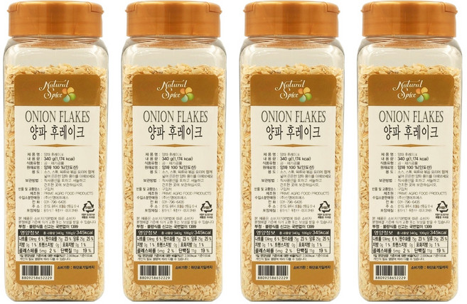 내츄럴스파이스 양파 후레이크, 340g, 4개