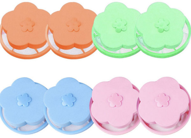 컬러 플라워 세탁기 먼지 거름망 세트, 8개