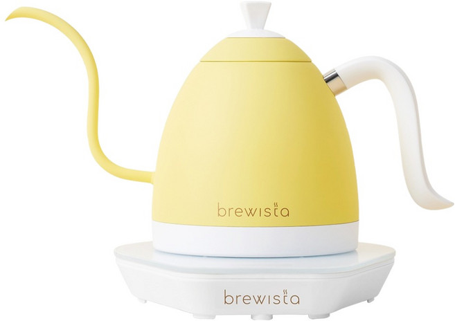 브뤼스타 아티산 전기드립포트 pro 600ml, 버터옐로우