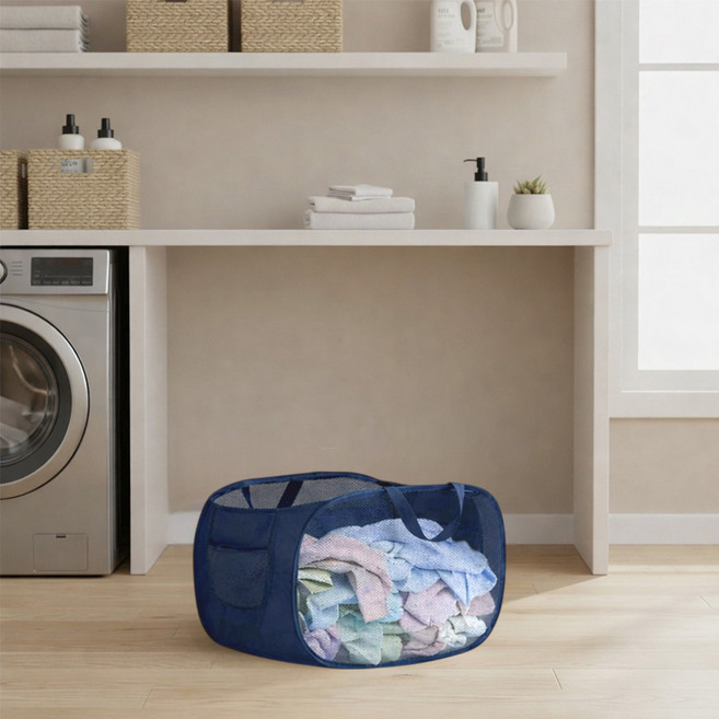MF스토어 클린 쏙쏙 메쉬 다용도 세탁바구니 2p, 블루
