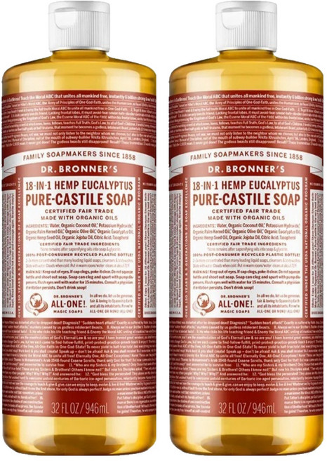 Dr.Bronner's 布朗博士 潔膚露系列 尤加利, 2個, 946ml