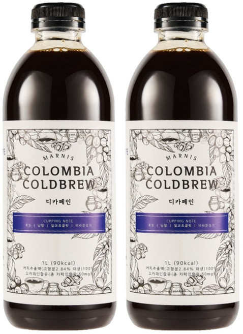 마르니스 디카페인 콜롬비아 콜드브루 원액 1L, 2개