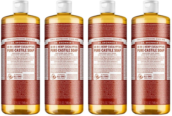 Dr.Bronner's 布朗博士 潔膚露系列 尤加利, 4個, 946ml